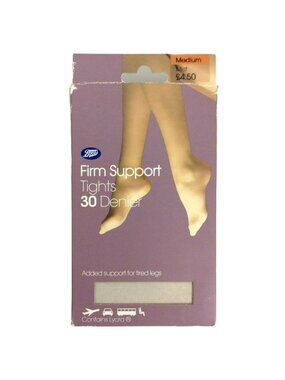 Boots Firm Support Tights Medium Mist 30 Denier Compression Nylon Hosiery For Wo